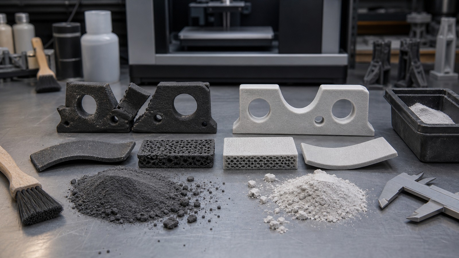 Photorealistic 3D printing scene for Common SLS 3D Printing Problems and How to Fix Them