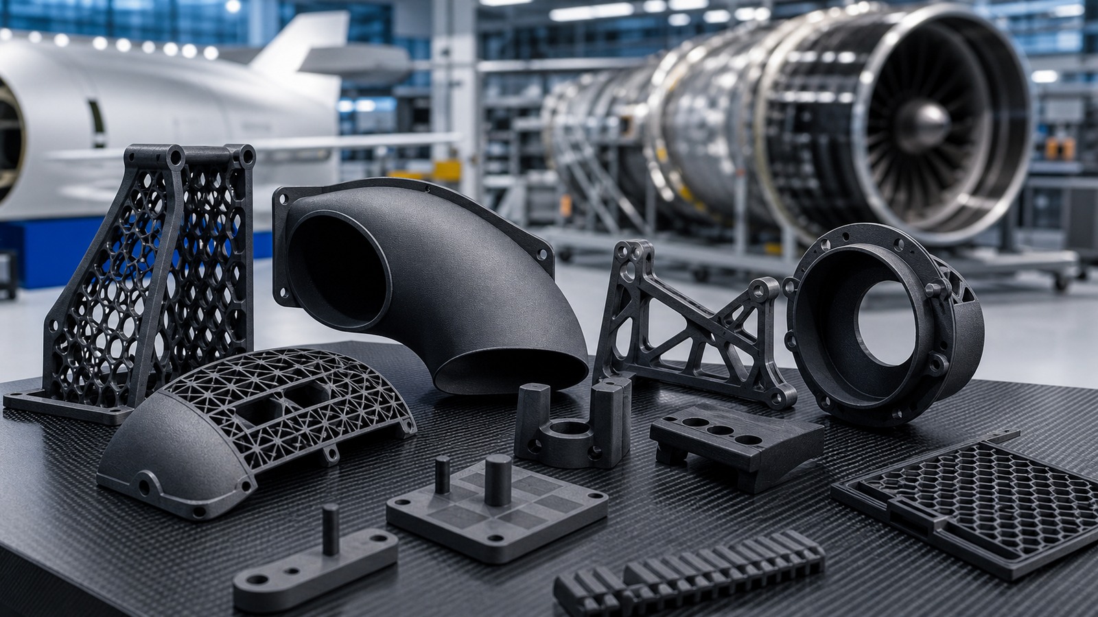 Photorealistic 3D printing scene for SLS 3D Printing for Aerospace Applications