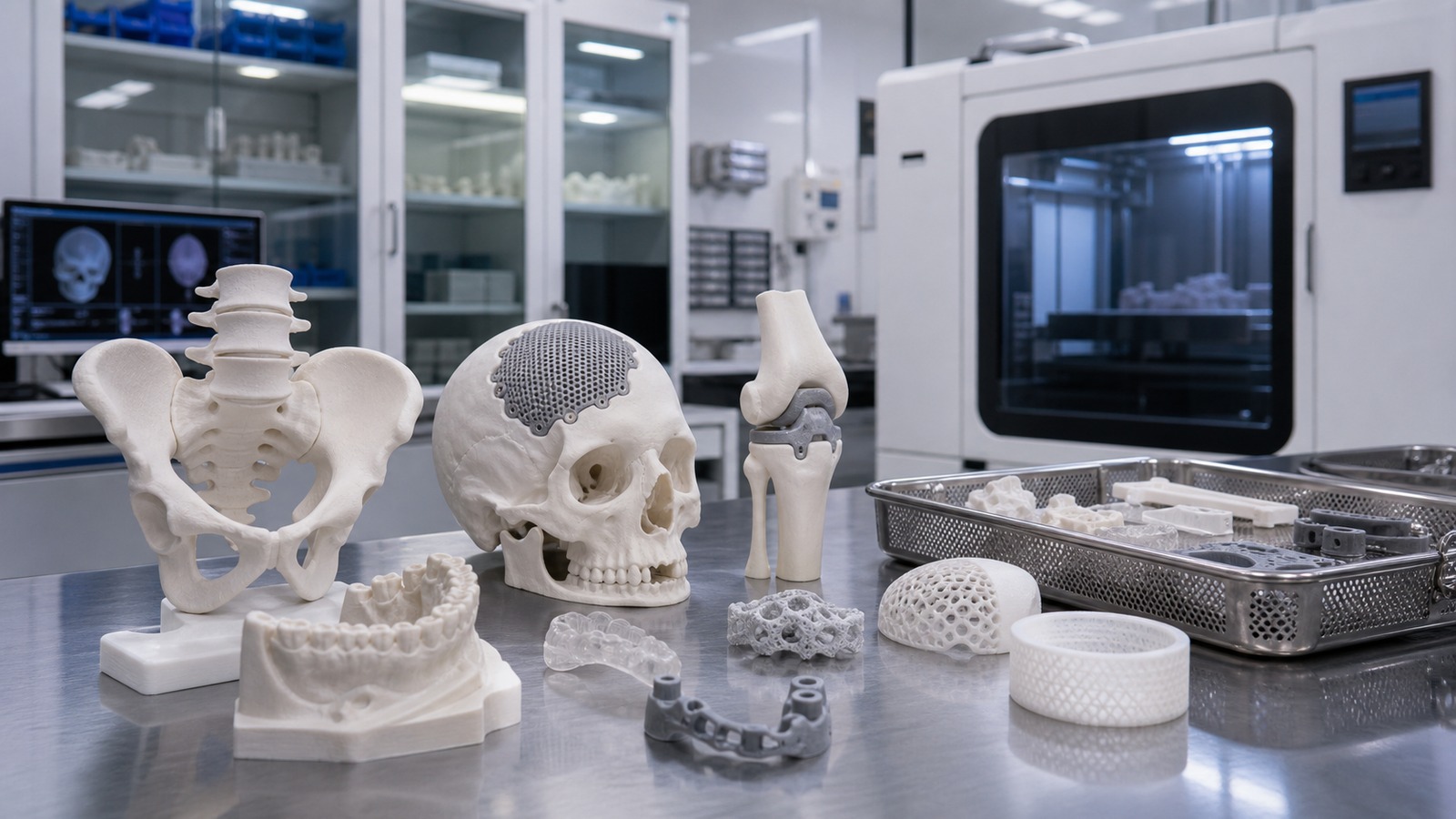 Photorealistic 3D printing scene for SLS 3D Printing for Medical Devices and Healthcare