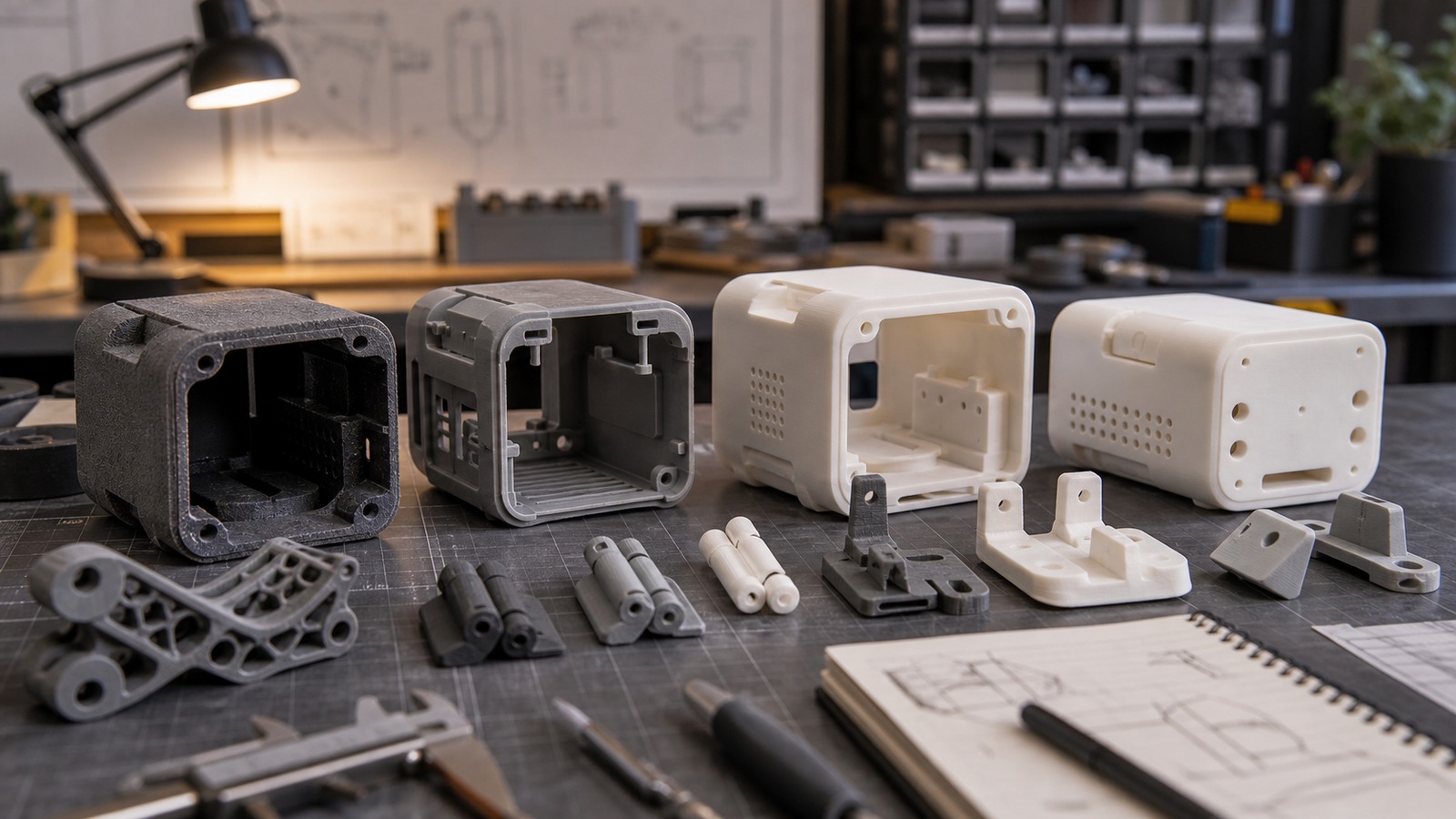 Photorealistic 3D printing scene for Why SLS Is Ideal for Functional Prototypes