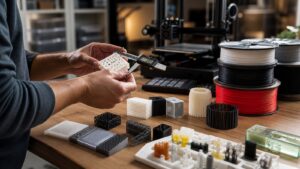 3D printing workspace scene for How to Choose the Right 3D Printing Material for Your Project