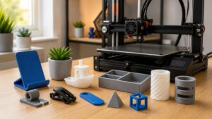 3D printing workspace scene for The Best First 3D Prints for New Printer Owners