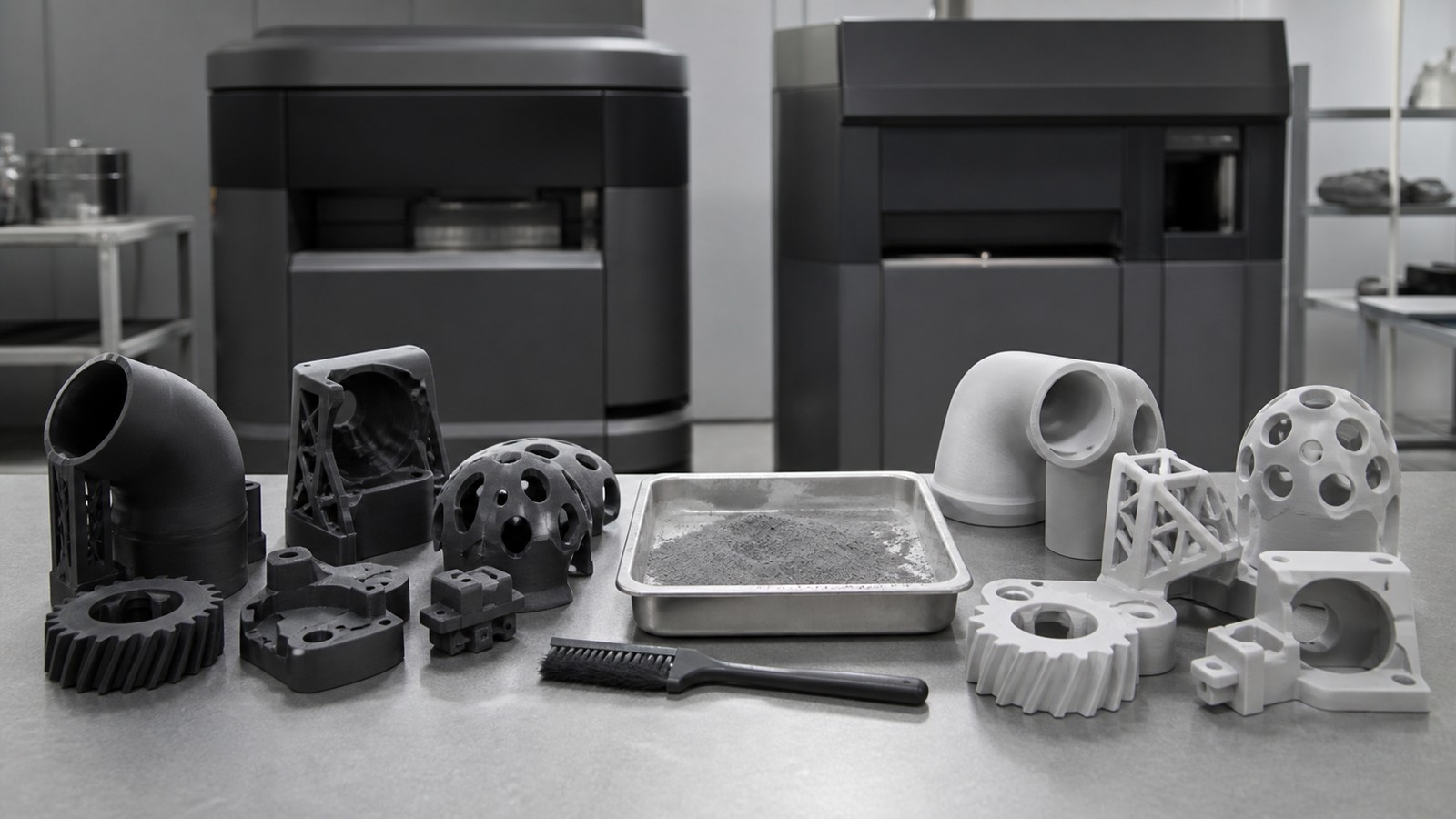 3D printing workspace scene for Multi Jet Fusion (MJF) vs SLS: Which 3D Printing Technology Is Better?