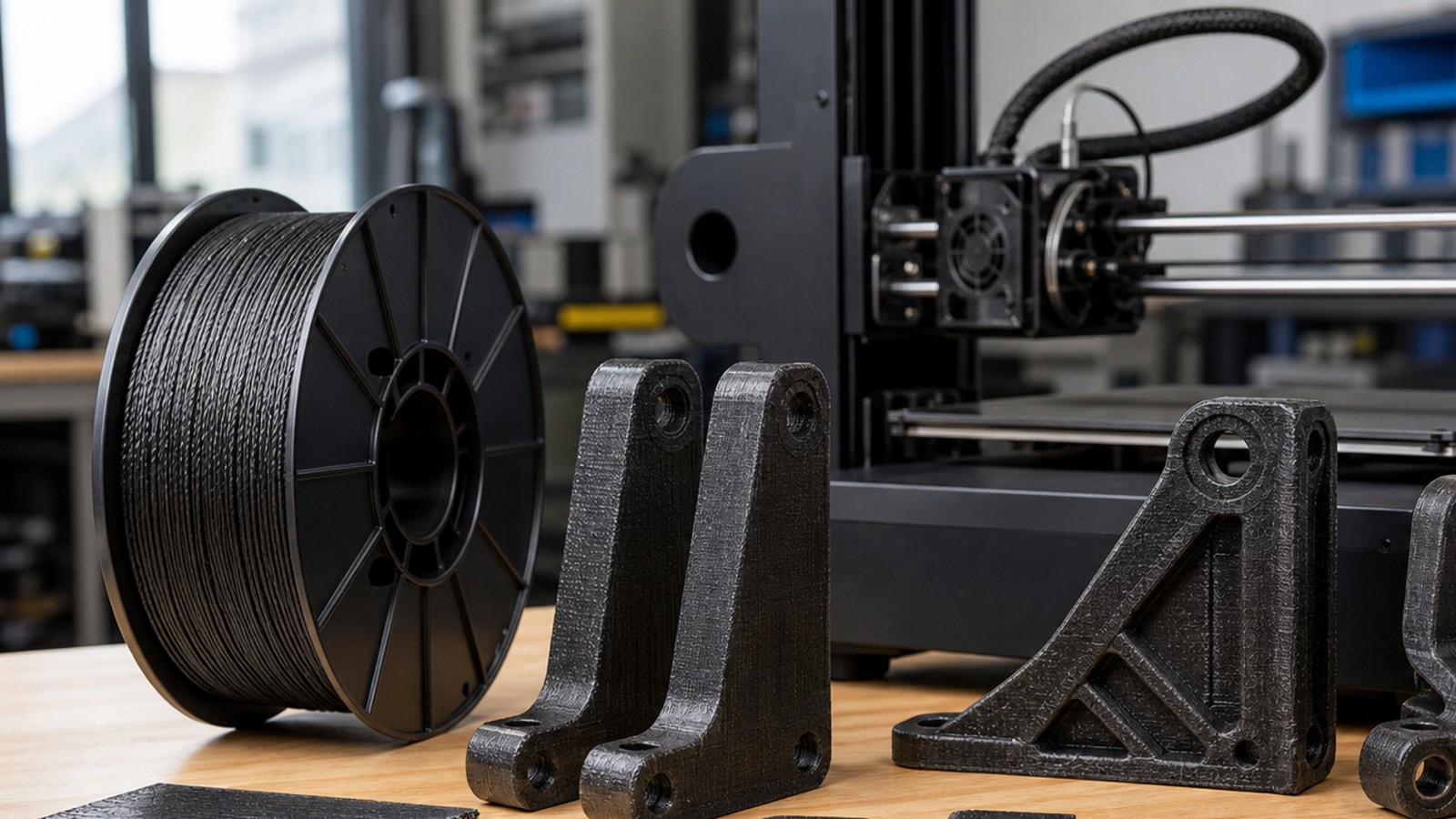 3D printing workspace scene for What Is Continuous Fiber 3D Printing? A Complete Beginner's Guide