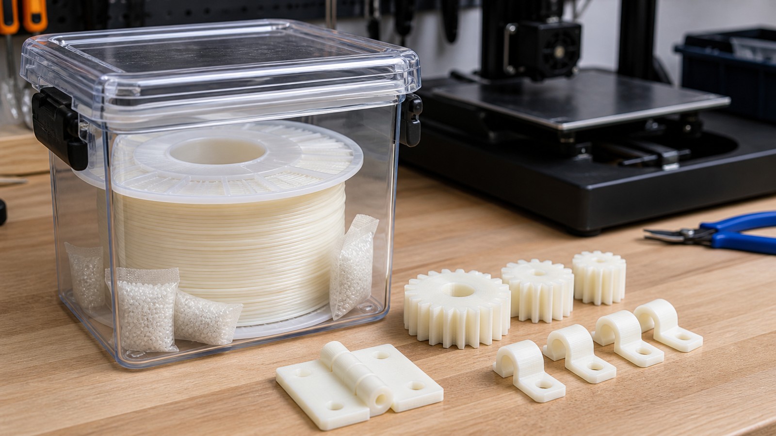 Editorial 3D printing image for Nylon Filament: The Complete Beginner's Guide