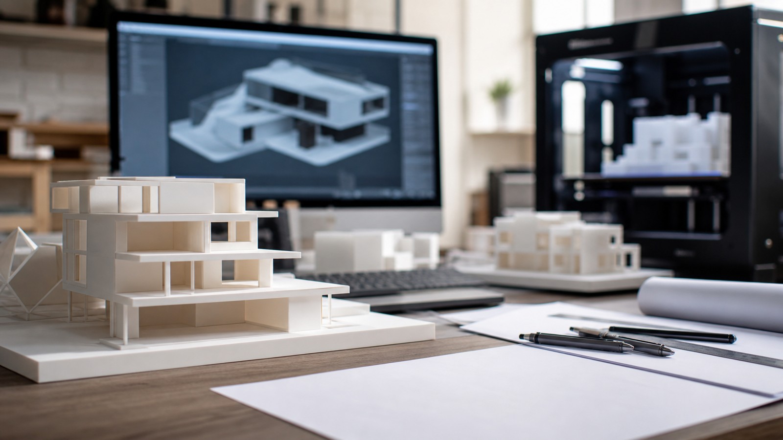 3D printing workspace scene for Best 3D Modeling Software for Architects