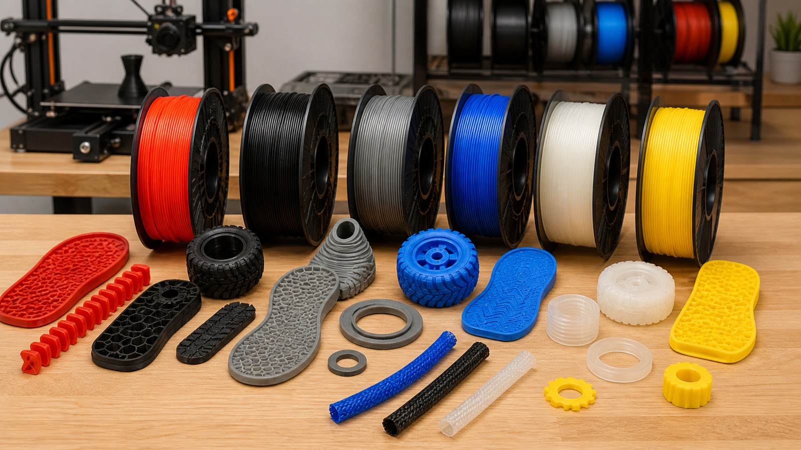 Editorial 3D printing image for Best TPU Filaments for 3D Printing Compared