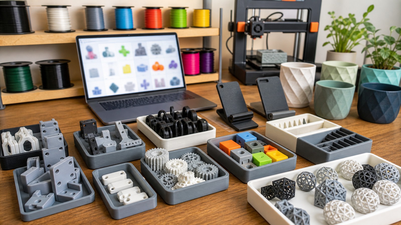 3D printing workspace scene for 25 Best Free STL File Websites Every 3D Printing Enthusiast Should Know