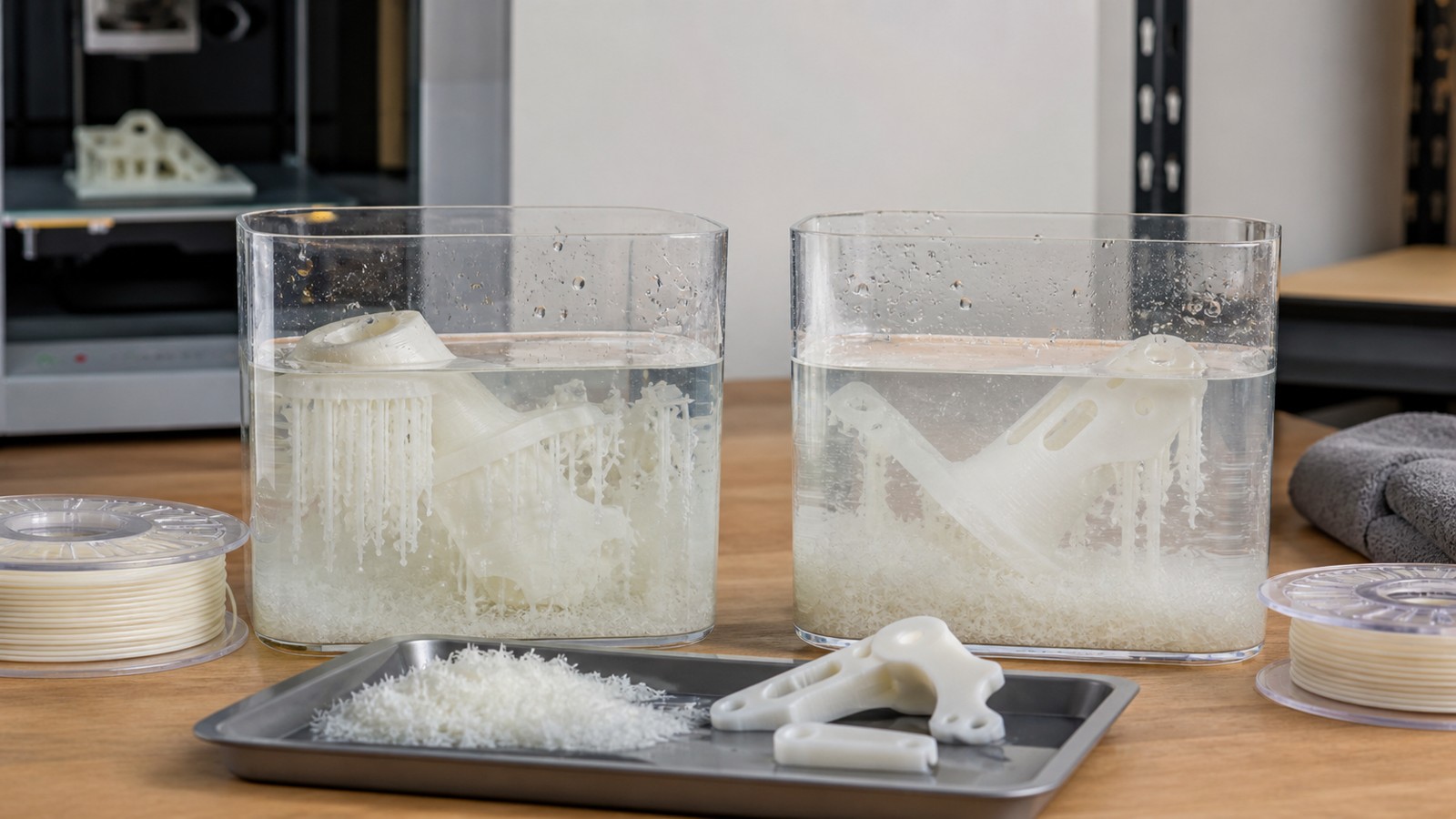 Editorial 3D printing image for PVA vs BVOH: Which Dissolvable Support Material Is Better?