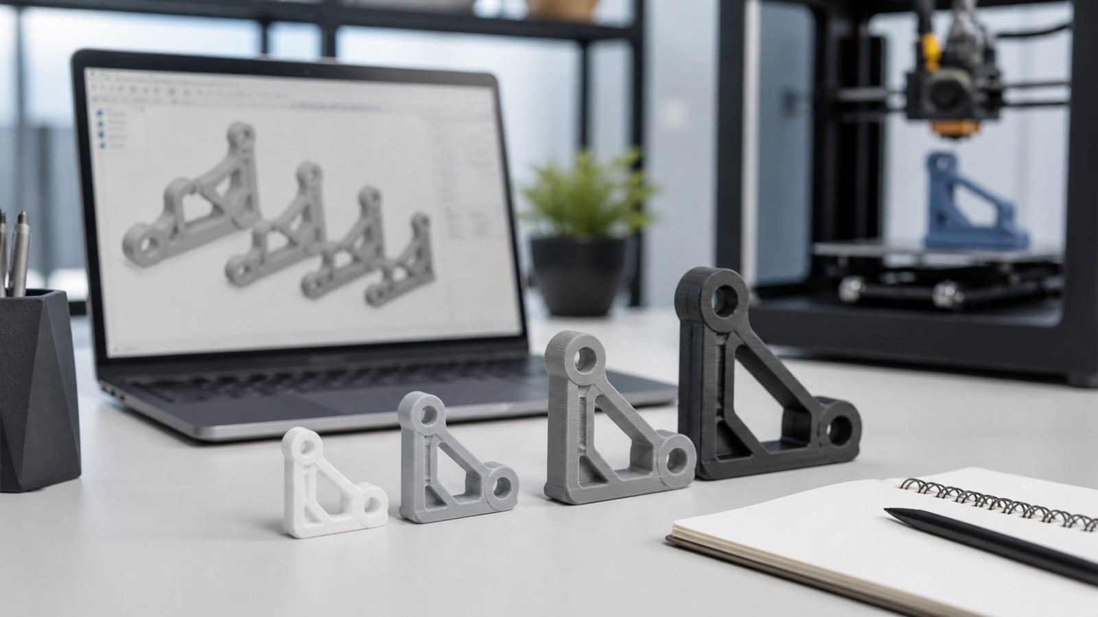 3D printing workspace scene for What Is Parametric Design? A Beginner's Guide for 3D Printing
