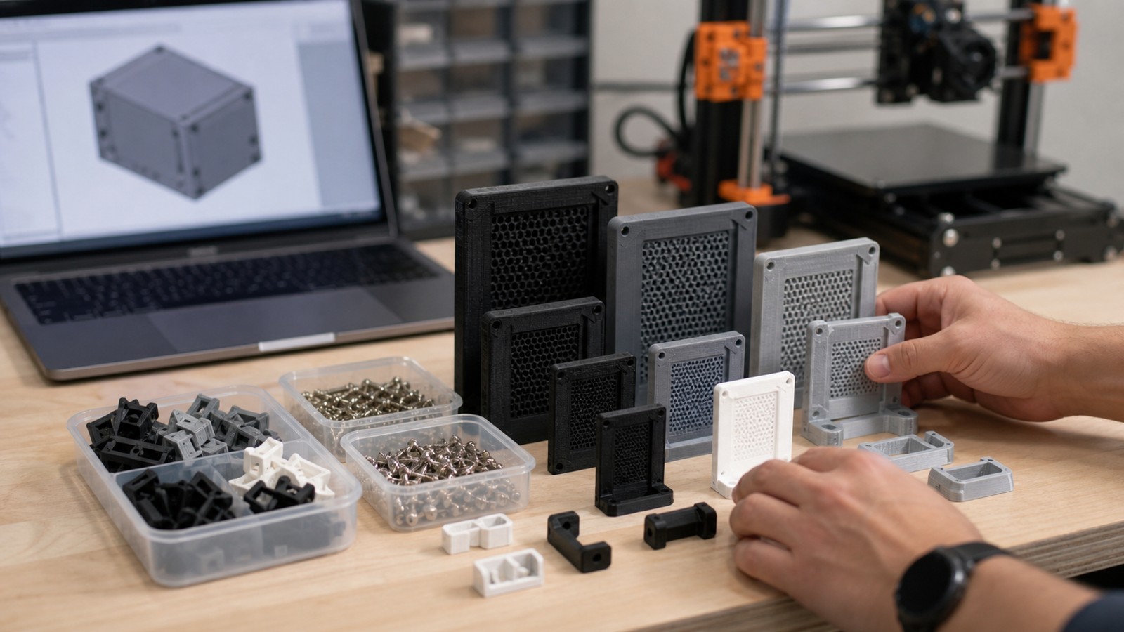 3D printing workspace scene for How to Create Parametric 3D Models for Customizable Prints