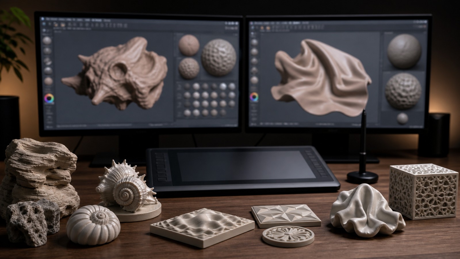 3D printing workspace scene for Best 3D Sculpting Software for 3D Printing Compared