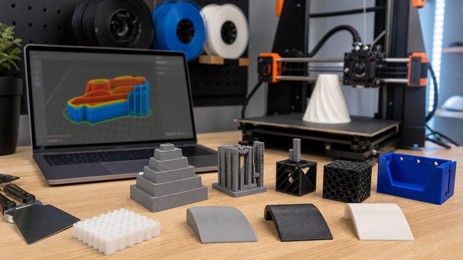 3D printing workspace scene for The Ultimate Guide to Slicer Settings for Perfect 3D Prints